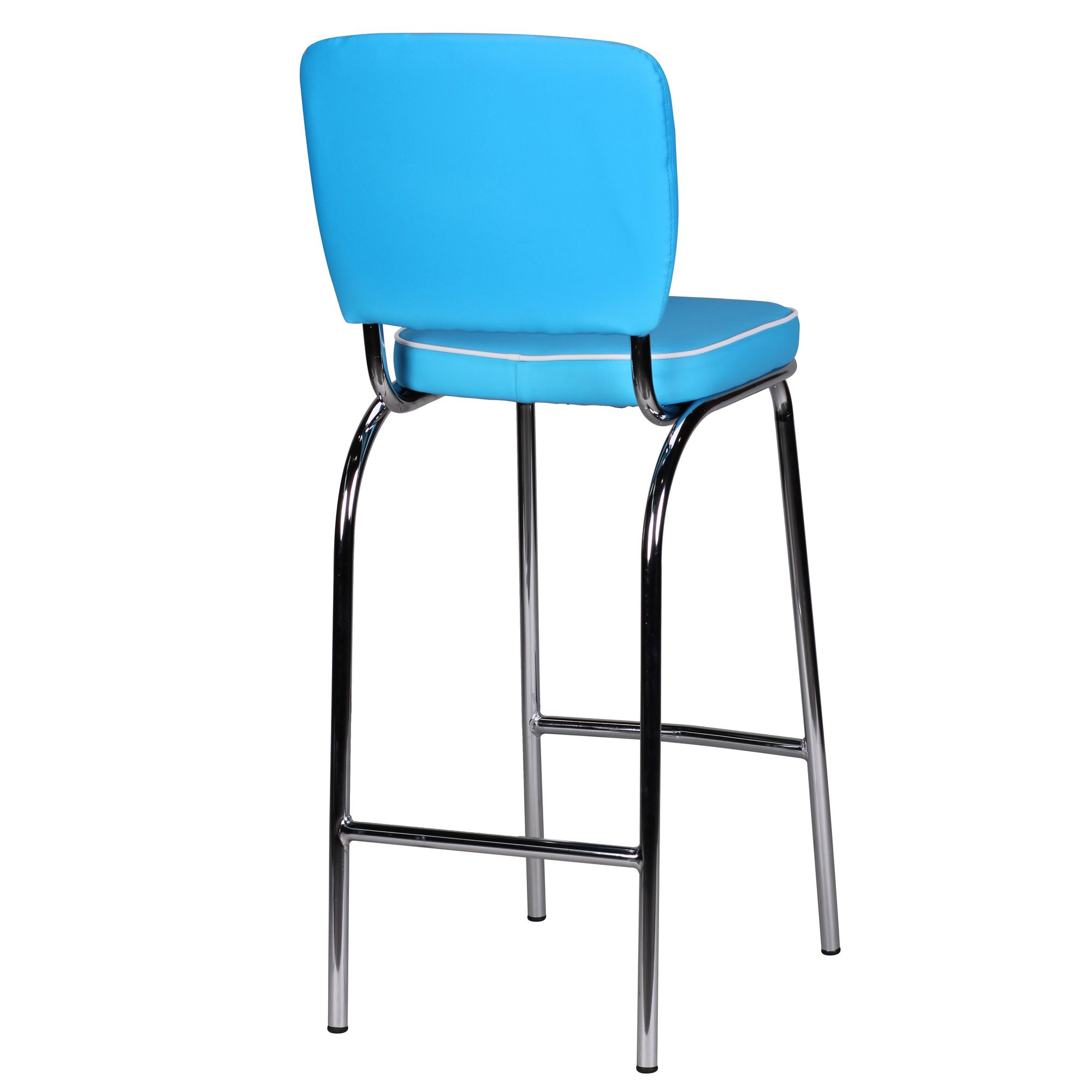 FineBuy 2er Set Barhocker American Diner 50er Jahre Retro Barstuhl, Sitzfläche mit Rücken-Lehne, Fußstütze, Sitzhöhe 76 cm | Farbe: Schwarz