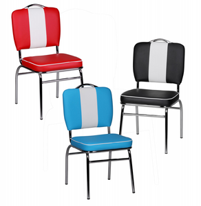 FineBuy Esszimmerstuhl American Diner 50er Jahre Retro Stuhl, Sitzfläche mit Rückenlehne, Sitzhöhe 47 cm