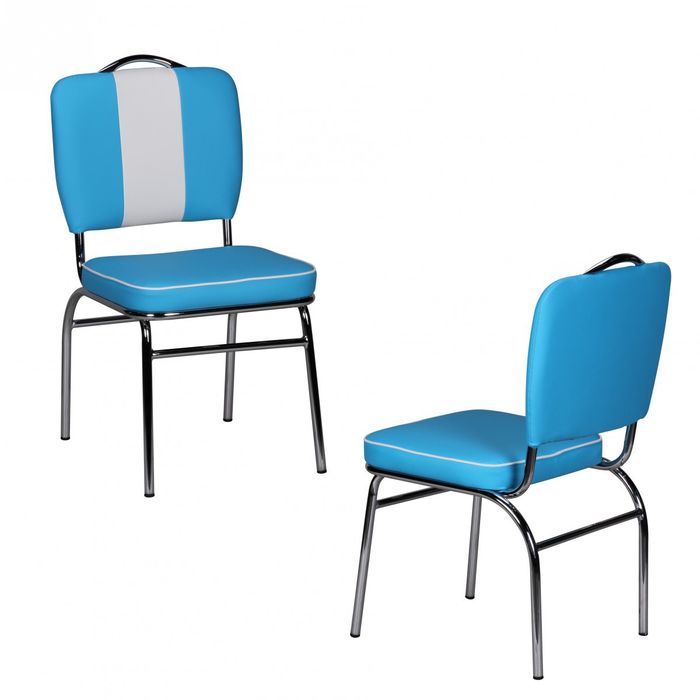 2er Set Esszimmerstuhl Kunstleder American Diner Retro Stuhl Sessel gepolstert
