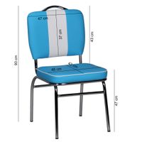 2er Set Esszimmerstuhl Kunstleder American Diner Retro Stuhl Sessel gepolstert – Ansicht 4