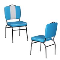 2er Set Esszimmerstuhl Kunstleder American Diner Retro Stuhl Sessel gepolstert – Ansicht 1