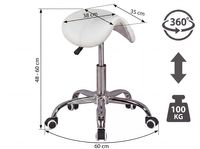 Sattelhocker Praxishocker Kosmetikhocker Drehhocker Rollhocker Arbeitshocker – Ansicht 4