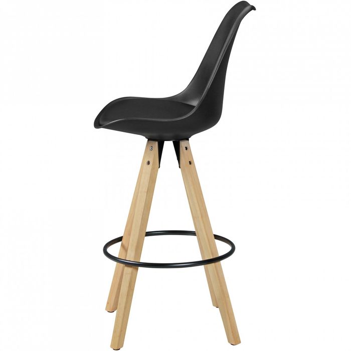 2er Set Barhocker Retro Design Stoff Holz mit Lehne Barstühle Tresenhocker – Maßzeichnung