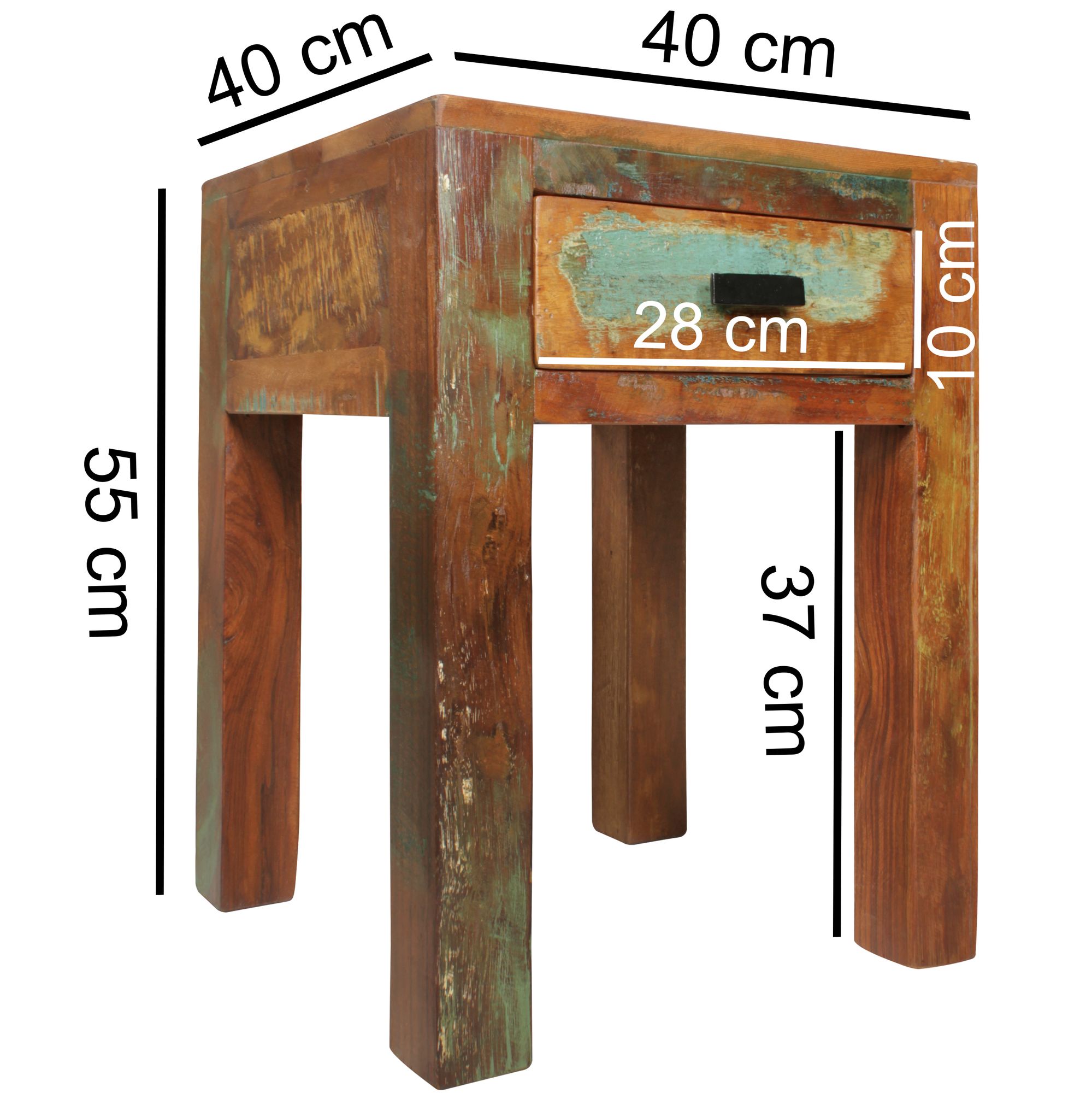 FineBuy Nachttisch KALKUTTA aus Mango Massivholz im Shabby Chic Design mit Schublade – kleiner Beistelltisch fürs Schlafzimmer oder Wohnzimmer, handgefertigte Nachtkonsole – 40x40x55 cm | Farbe: Braun FineBuy Nachttisch KALKUTTA aus Mango Massivholz im Shabby Chic Design mit Schublade – kleiner Beistelltisch fürs Schlafzimmer oder Wohnzimmer, handgefertigte Nachtkonsole – 40x40x55 cm | Farbe: Braun