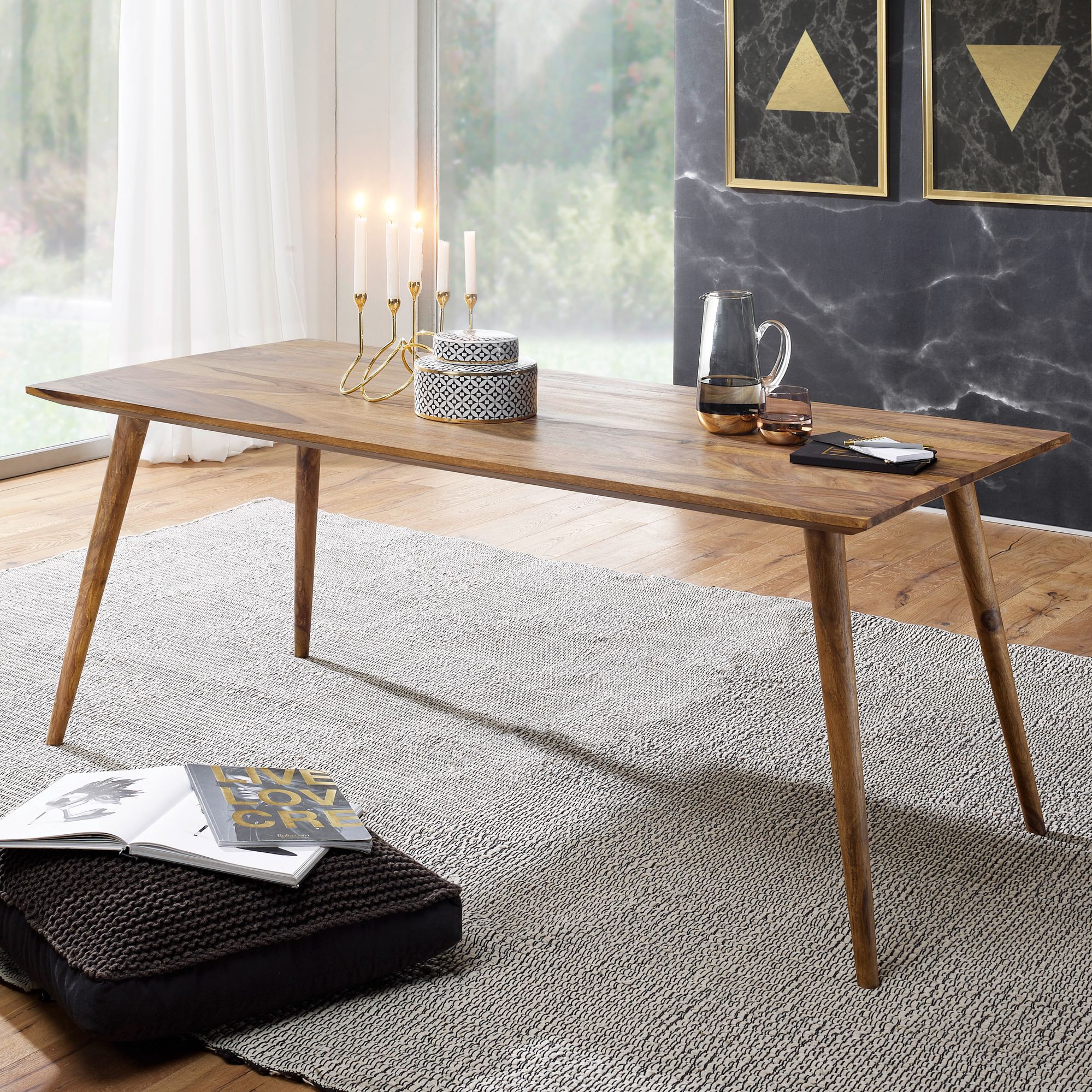 FineBuy Esszimmertisch REPA Sheesham rustikal Massiv-Holz, Design Landhaus Esstisch, Tisch für Esszimmer | Farbe: Braun FineBuy Esszimmertisch REPA Sheesham rustikal Massiv-Holz, Design Landhaus Esstisch, Tisch für Esszimmer | Farbe: Braun
