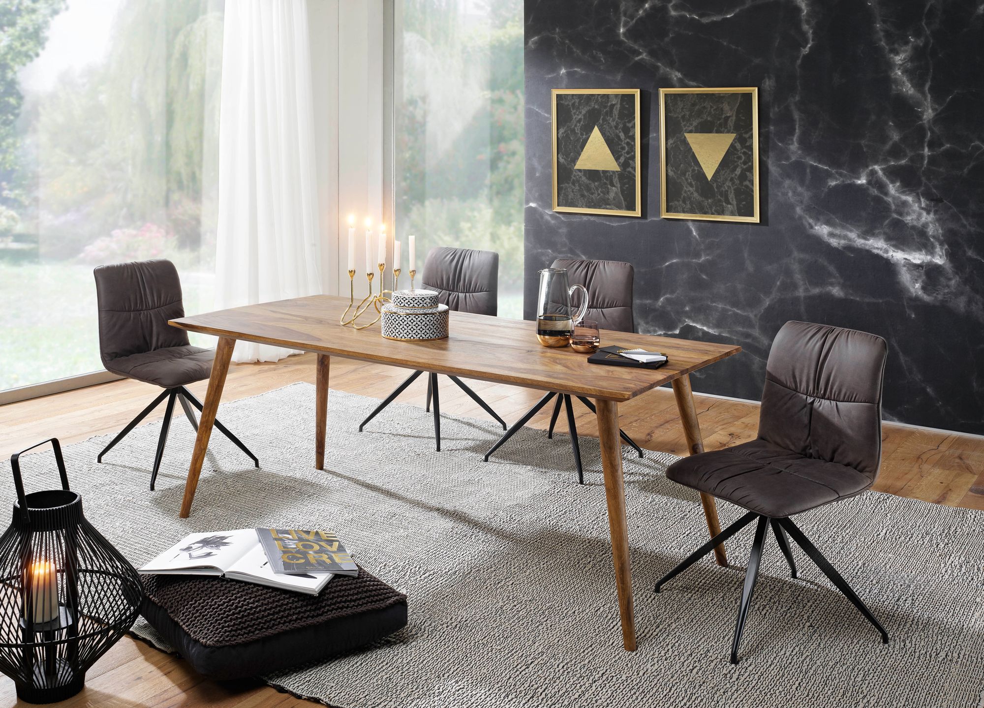 FineBuy Esszimmertisch REPA Sheesham rustikal Massiv-Holz, Design Landhaus Esstisch, Tisch für Esszimmer | Farbe: Braun FineBuy Esszimmertisch REPA Sheesham rustikal Massiv-Holz, Design Landhaus Esstisch, Tisch für Esszimmer | Farbe: Braun