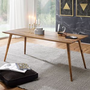 FineBuy Esszimmertisch REPA Sheesham rustikal Massiv-Holz, Design Landhaus Esstisch, Tisch für Esszimmer 11181