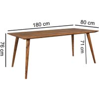 Esstisch natur braun Esszimmertisch Sheesham Küchentisch rustikal Massiv Holz – Ansicht 3