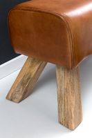 Sitzbank Turnbock Cognac Echtleder Lederhocker Sprinbock Hocker Garderobenbank – Ansicht 4