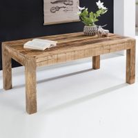 Couchtisch Mango Massivholz 110cm rechteckiger Wohnzimmertisch Landhausstil – Ansicht 1