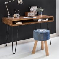 FineBuy Schreibtisch 110x60 cm Bürotisch Laptoptisch Massiv Holztisch Sheesham – Ansicht 1
