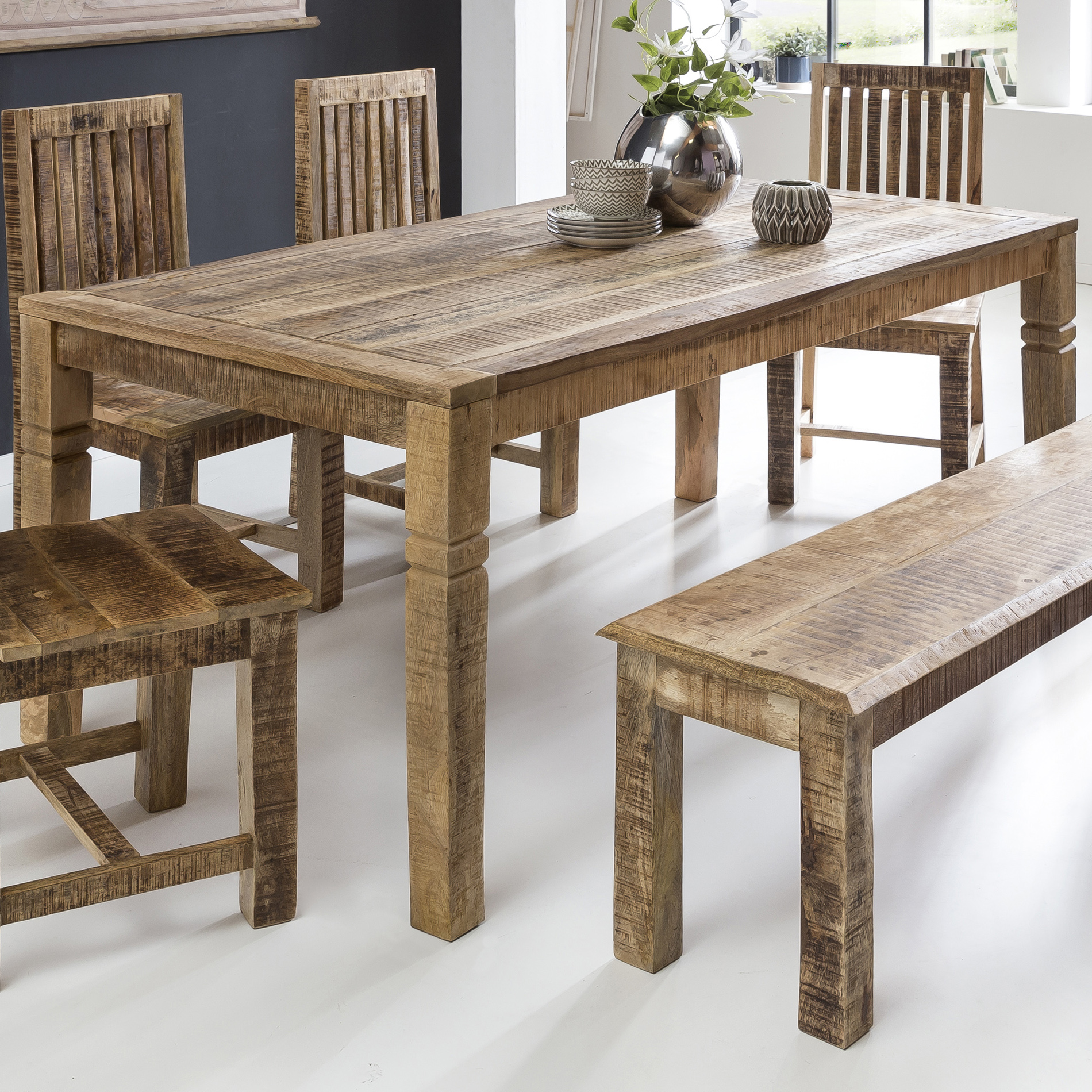 FineBuy Esszimmertisch FB45592 Braun 120 x 76 x 70 cm Mango Massivholz, Design Landhaus Esstisch Massiv, Tisch für Esszimmer rechteckig, Küchentisch für 4-6 Personen, Holztisch Rustikal Groß | Farbe: Braun FineBuy Esszimmertisch FB45592 Braun 120 x 76 x 70 cm Mango Massivholz, Design Landhaus Esstisch Massiv, Tisch für Esszimmer rechteckig, Küchentisch für 4-6 Personen, Holztisch Rustikal Groß | Farbe: Braun