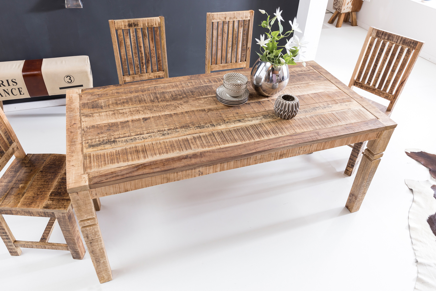 FineBuy Esszimmertisch FB45592 Braun 120 x 76 x 70 cm Mango Massivholz, Design Landhaus Esstisch Massiv, Tisch für Esszimmer rechteckig, Küchentisch für 4-6 Personen, Holztisch Rustikal Groß | Farbe: Braun FineBuy Esszimmertisch FB45592 Braun 120 x 76 x 70 cm Mango Massivholz, Design Landhaus Esstisch Massiv, Tisch für Esszimmer rechteckig, Küchentisch für 4-6 Personen, Holztisch Rustikal Groß | Farbe: Braun