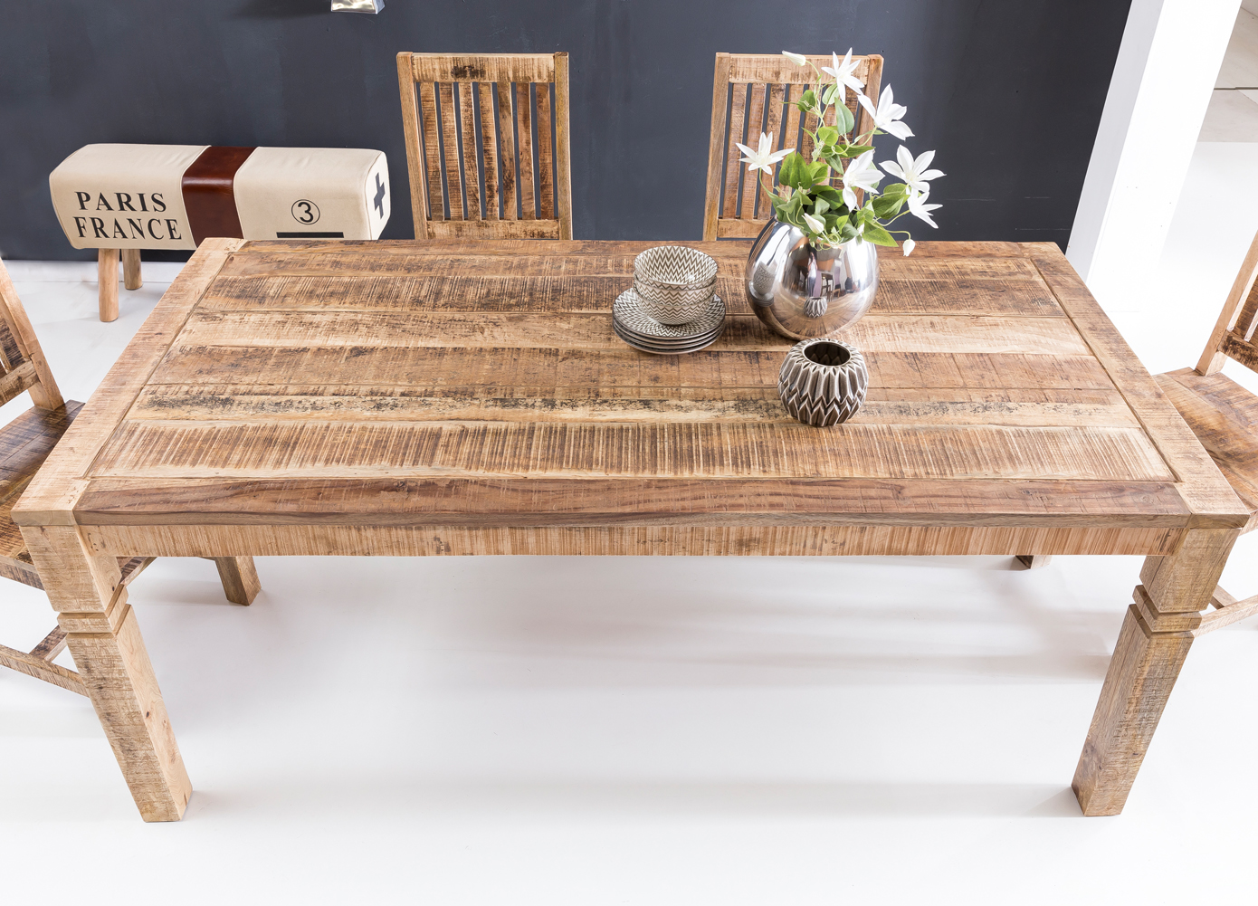 FineBuy Esszimmertisch FB45592 Braun 120 x 76 x 70 cm Mango Massivholz, Design Landhaus Esstisch Massiv, Tisch für Esszimmer rechteckig, Küchentisch für 4-6 Personen, Holztisch Rustikal Groß | Farbe: Braun FineBuy Esszimmertisch FB45592 Braun 120 x 76 x 70 cm Mango Massivholz, Design Landhaus Esstisch Massiv, Tisch für Esszimmer rechteckig, Küchentisch für 4-6 Personen, Holztisch Rustikal Groß | Farbe: Braun