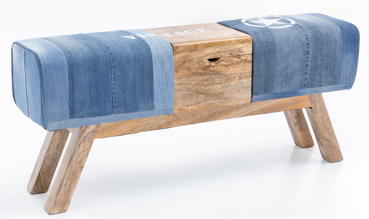 FineBuy Design Turnbock Sitzbank Aufbewahrungsfach 120 x 29 x 53cm, Turnhocker Bank Klappfach, Hocker Garderobenbank Sitzhocker Turnbank | Farbe: Braun