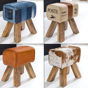 SV45610 FineBuy Design Turnbock Sitzhocker 40 x 30 x 47 cm, Turnhocker Hocker Beistellhocker Fußhocker 11483