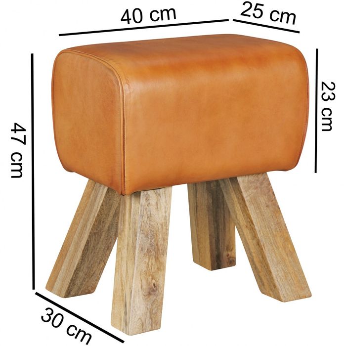 Design Sitzhocker Springbock Fußhocker Turnhocker Turnbock Pferd Leder Jeans – Maßzeichnung