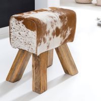 Design Sitzhocker Springbock Fußhocker Turnhocker Turnbock Pferd Leder Jeans – Ansicht 1