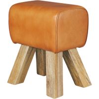 Design Sitzhocker Springbock Fußhocker Turnhocker Turnbock Pferd Leder Jeans – Ansicht 5
