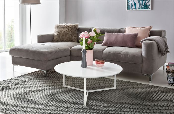 Couchtisch 80cm Rund Weiß Matt Design Wohnzimmertisch Sofa Beistell Tisch – Maßzeichnung