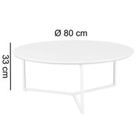 Couchtisch 80cm Rund Weiß Matt Design Wohnzimmertisch Sofa Beistell Tisch – Ansicht 2