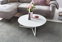 Couchtisch 80cm Rund Weiß Matt Design Wohnzimmertisch Sofa Beistell Tisch – Ansicht 4
