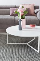 Couchtisch 80cm Rund Weiß Matt Design Wohnzimmertisch Sofa Beistell Tisch – Ansicht 5