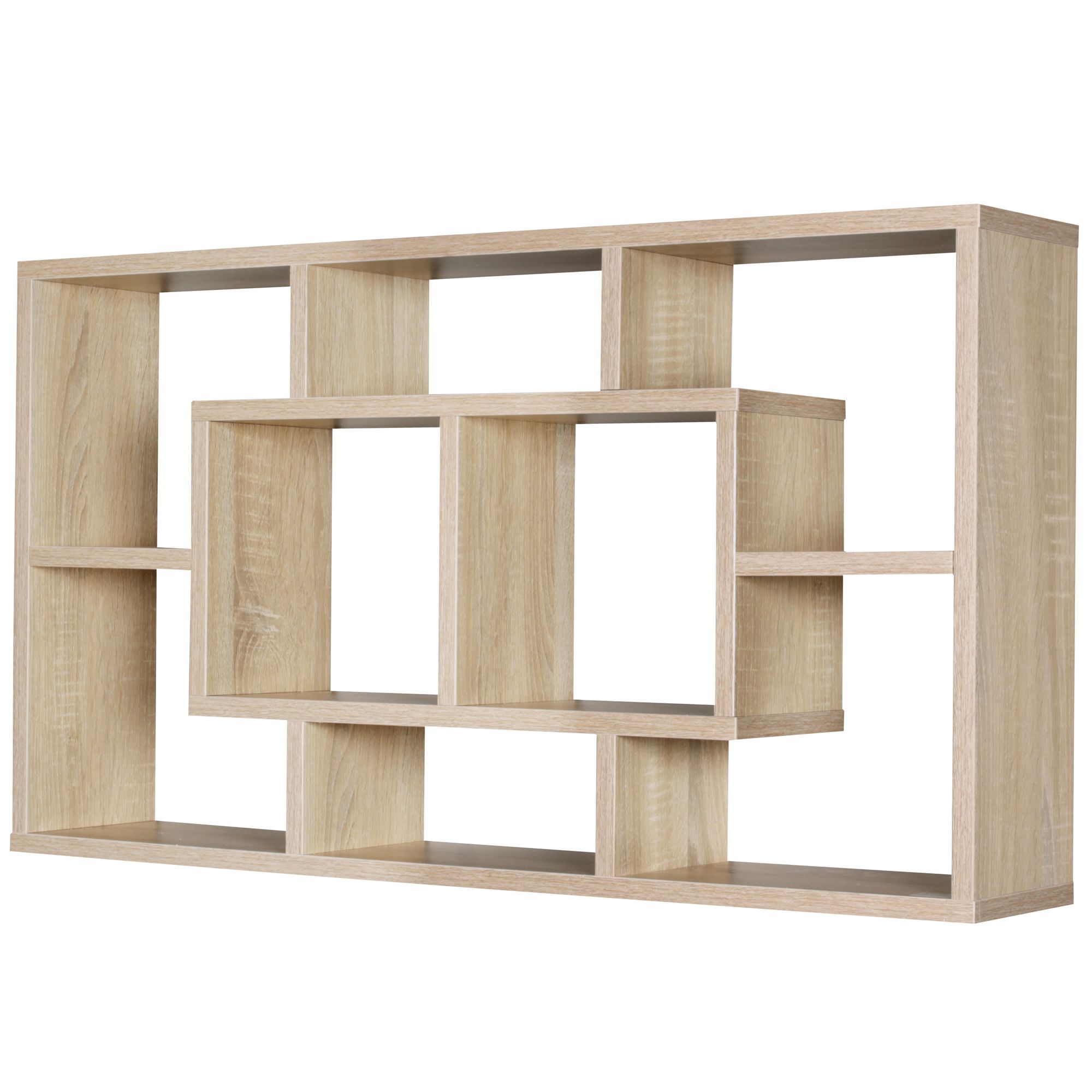 FineBuy Wandregal PAOLA 85 x 47,5 x 16 cm MDF-Holz Hängeregal modern, Design Wandboard freischwebend, Holzregal offen zum Hängen | Farbe: Grau
