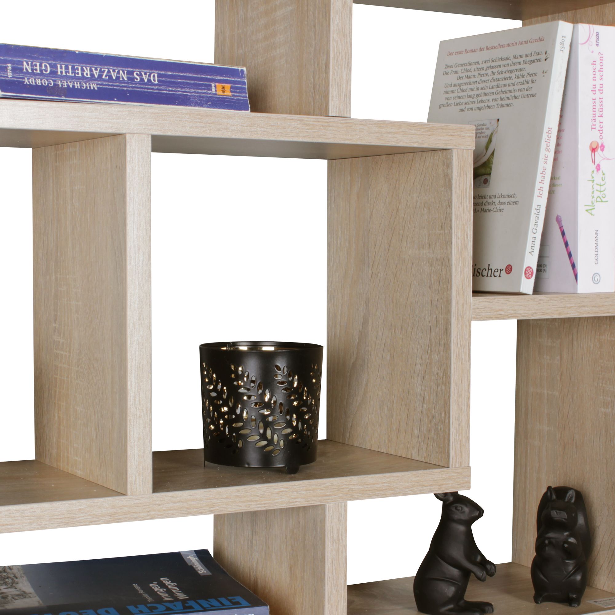 FineBuy Wandregal PAOLA 85 x 47,5 x 16 cm MDF-Holz Hängeregal modern, Design Wandboard freischwebend, Holzregal offen zum Hängen | Farbe: Grau