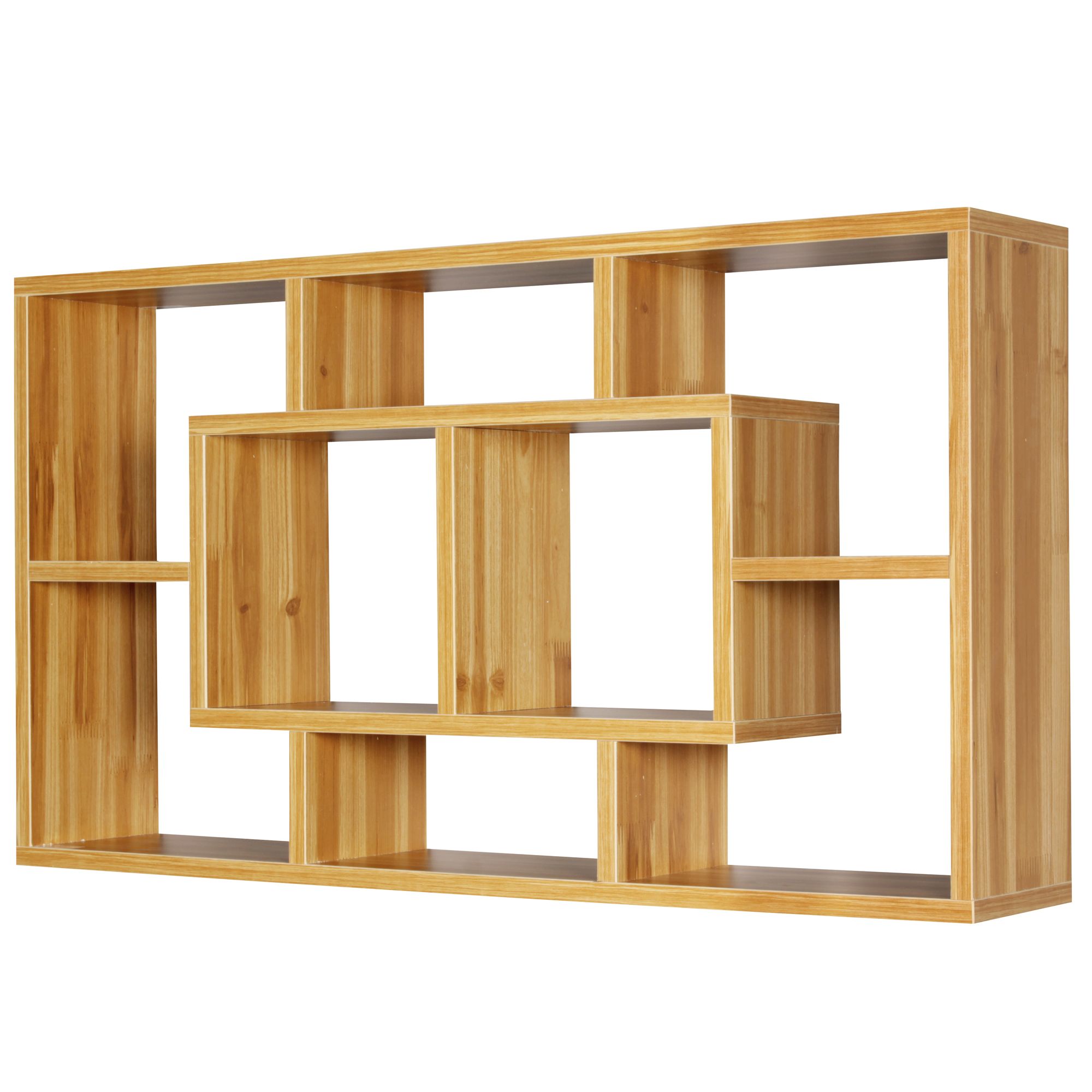 FineBuy Wandregal PAOLA 85 x 47,5 x 16 cm MDF-Holz Hängeregal modern, Design Wandboard freischwebend, Holzregal offen zum Hängen | Farbe: Grau