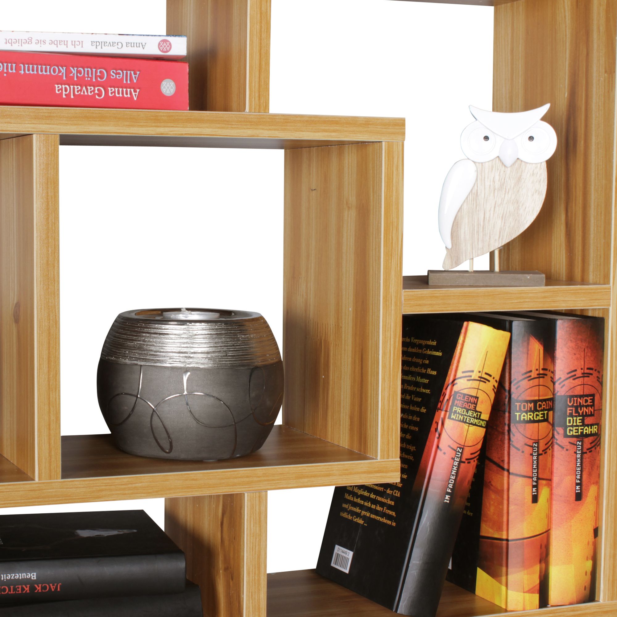 FineBuy Wandregal PAOLA 85 x 47,5 x 16 cm MDF-Holz Hängeregal modern, Design Wandboard freischwebend, Holzregal offen zum Hängen | Farbe: Grau