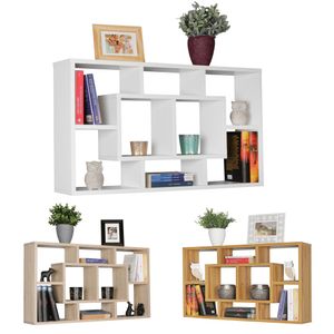 FineBuy Wandregal PAOLA 85 x 47,5 x 16 cm MDF-Holz Hängeregal modern, Design Wandboard freischwebend, Holzregal offen zum Hängen 11623