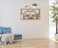 Wandregal PAOLA MDF-Holz Hängeregal Wandboard offen Holzregal Schweberegal eckig – Ansicht 1