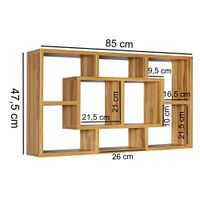 Wandregal PAOLA MDF-Holz Hängeregal Wandboard offen Holzregal Schweberegal eckig – Ansicht 3