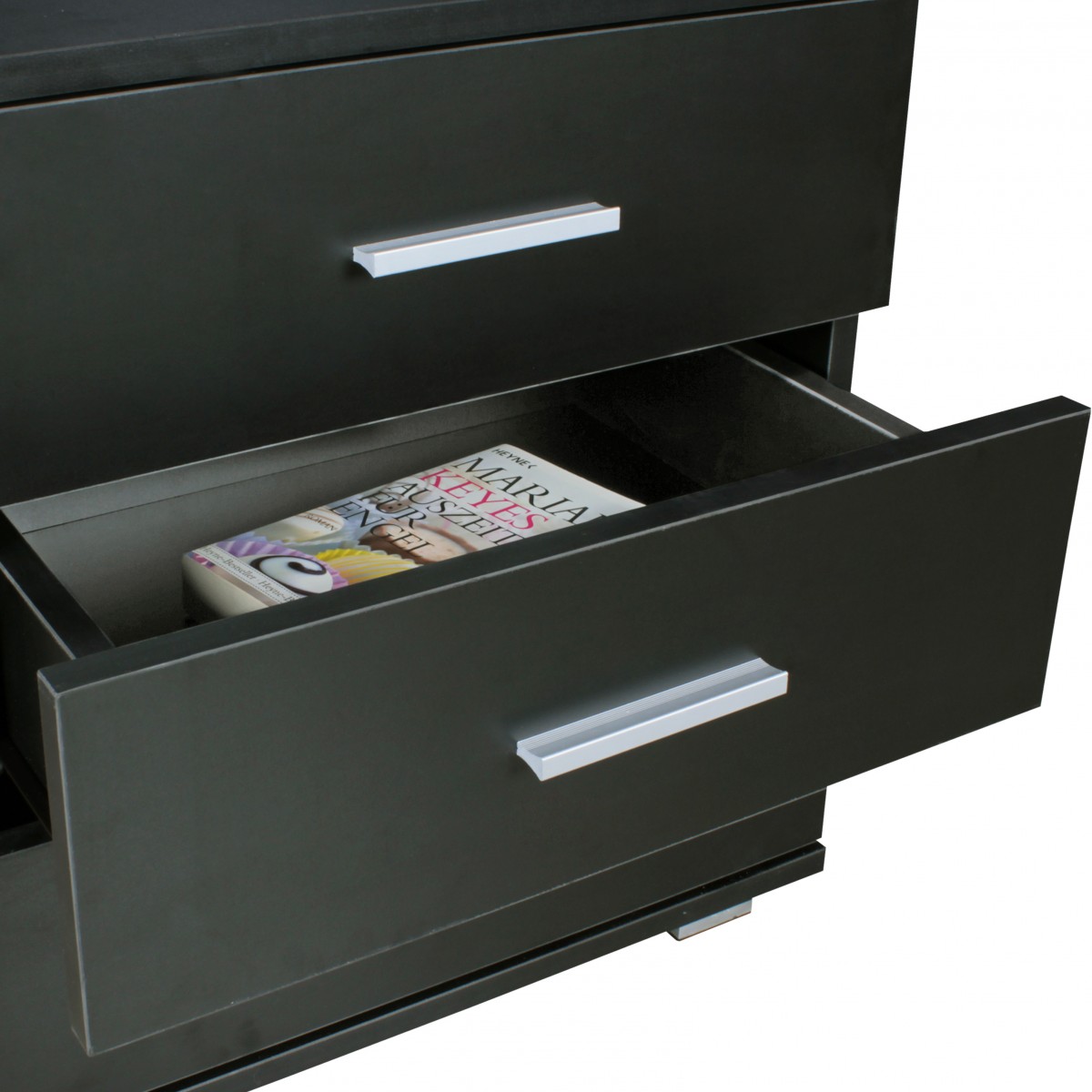 FineBuy Nachtkonsole LATINA mit 3 Schubladen in Holz Modern, B x H x T: 45 cm x 54 cm x 34 cm, Design Nachtkästchen mit Füßen, Nako - Nachttisch Kommode, Nachtschrank | Farbe: Schwarz FineBuy Nachtkonsole LATINA mit 3 Schubladen in Holz Modern, B x H x T: 45 cm x 54 cm x 34 cm, Design Nachtkästchen mit Füßen, Nako - Nachttisch Kommode, Nachtschrank | Farbe: Schwarz