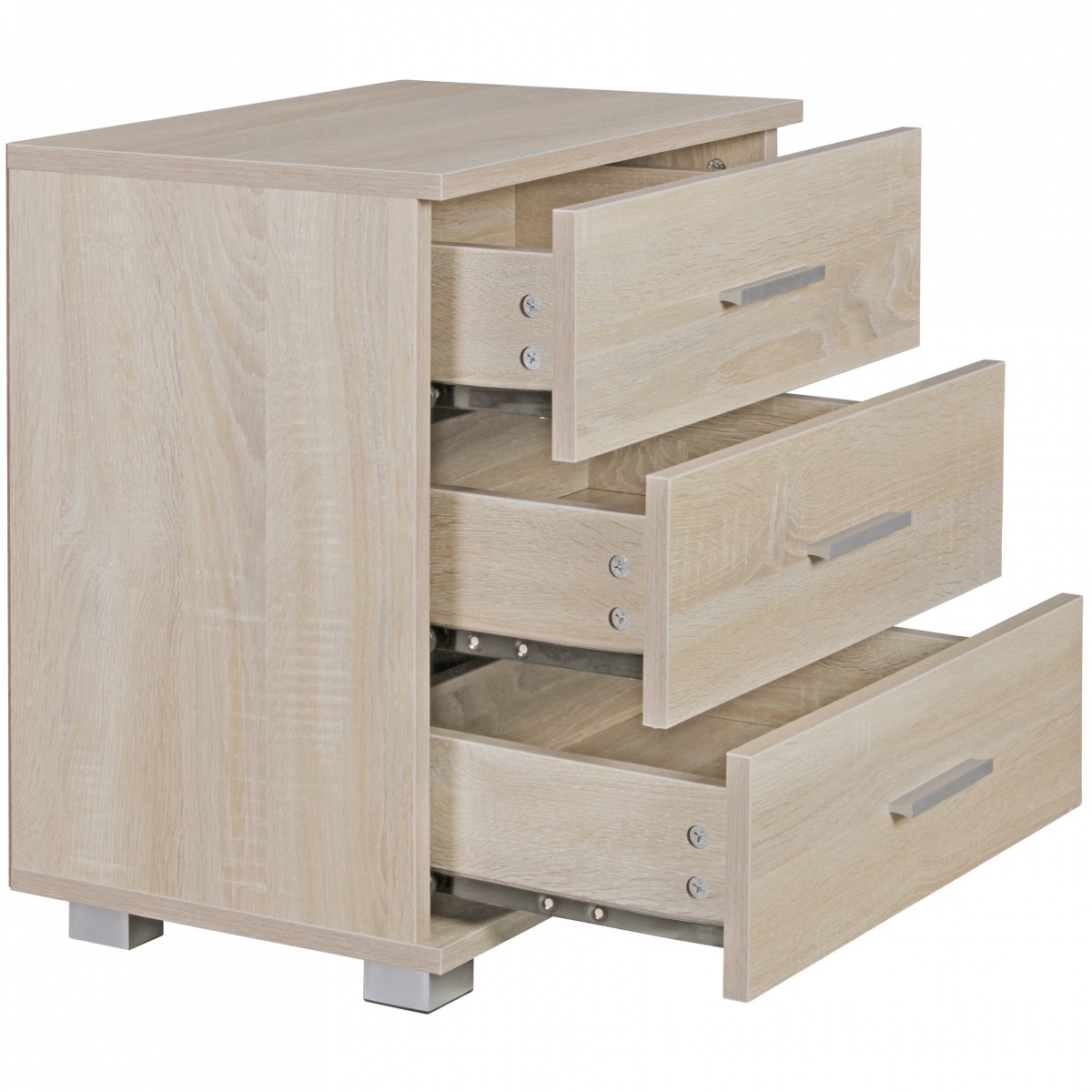FineBuy Nachtkonsole LATINA mit 3 Schubladen in Holz Modern, B x H x T: 45 cm x 54 cm x 34 cm, Design Nachtkästchen mit Füßen, Nako - Nachttisch Kommode, Nachtschrank | Farbe: Schwarz FineBuy Nachtkonsole LATINA mit 3 Schubladen in Holz Modern, B x H x T: 45 cm x 54 cm x 34 cm, Design Nachtkästchen mit Füßen, Nako - Nachttisch Kommode, Nachtschrank | Farbe: Schwarz