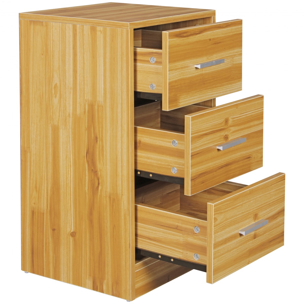 FineBuy Nachtkonsole Boxspringbett FOGGIA mit 3 Schubladen in Holz Modern, B x H x T: 37,5 x 68 x 35 cm, Design Nachtkästchen, Nako - Nachttisch Kommode, Nachtschrank | Farbe: Weiß