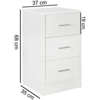 Nachtschrank Kommode Nachttisch Schublade Ablage Schlafzimmer Boxspring 68 cm – Ansicht 2