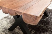 FineBuy Esszimmertisch Akazie Vollholz Esstisch Baumstamm Landhaus Küchentisch – Ansicht 4