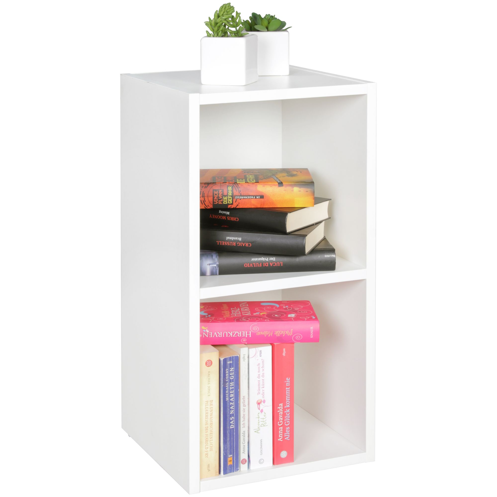 FineBuy Standregal Holz 30x60x30 cm Modern Regal Klein, Wandregal Ablageregal Schmal, Kleines Bücherregal 2 Ablagefächer, Schmales Design Holzregal Nischenregal | Farbe: Schwarz