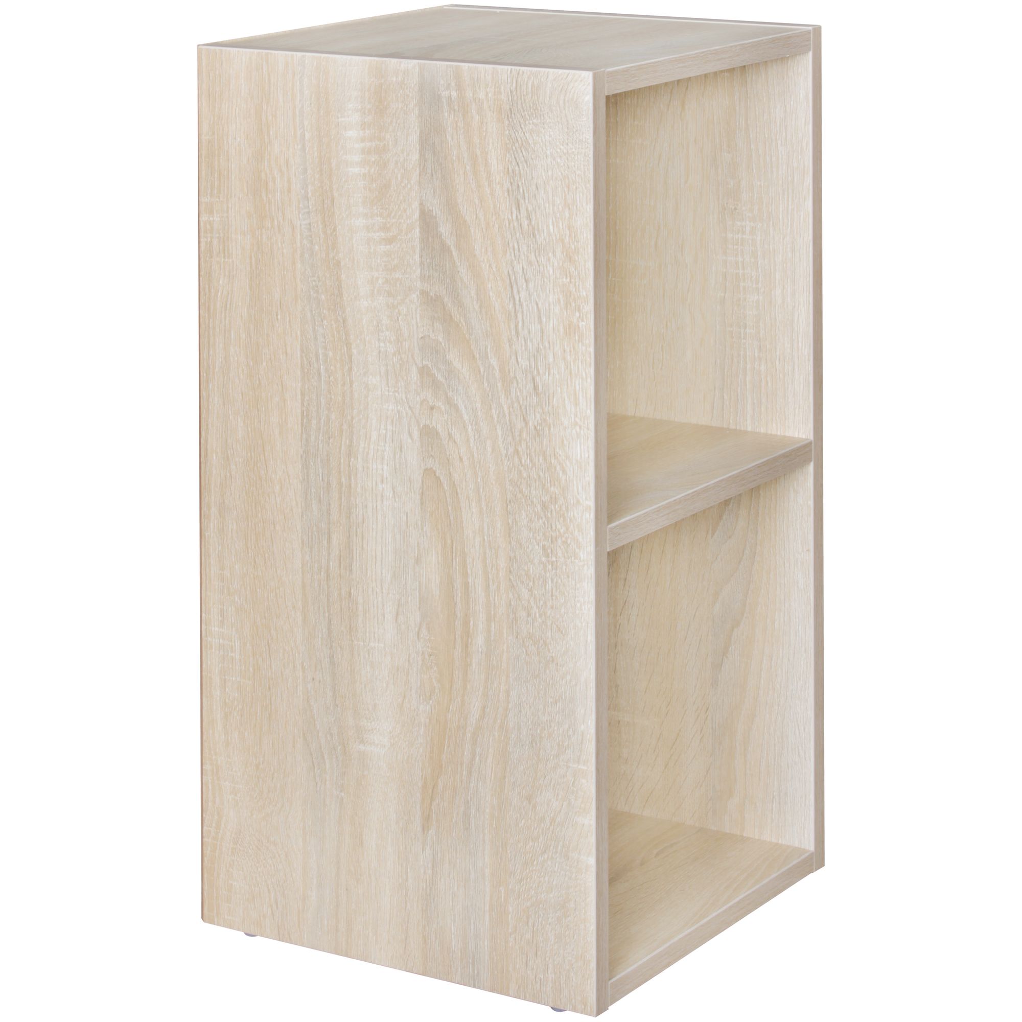 FineBuy Standregal Holz 30x60x30 cm Modern Regal Klein, Wandregal Ablageregal Schmal, Kleines Bücherregal 2 Ablagefächer, Schmales Design Holzregal Nischenregal | Farbe: Schwarz