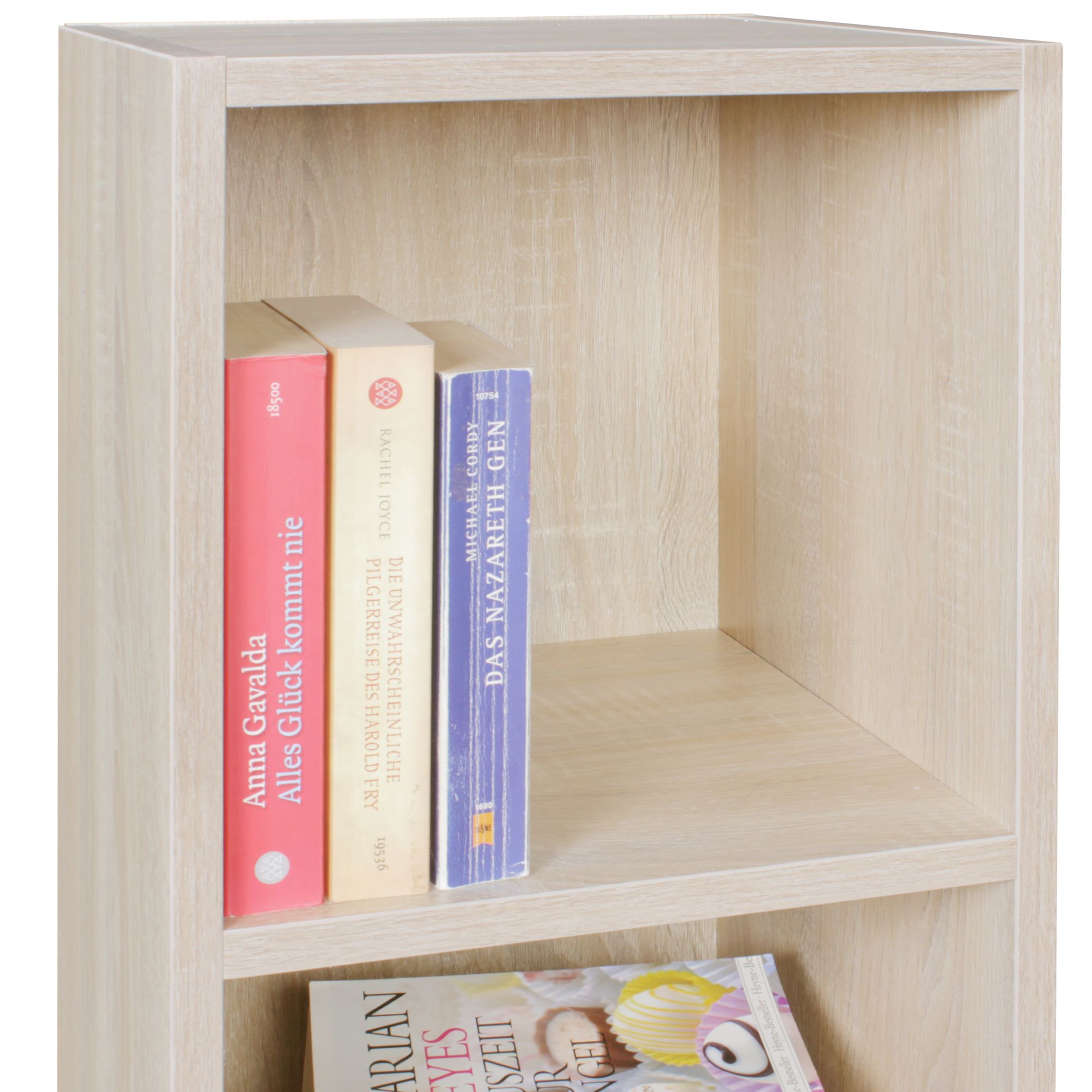 FineBuy Standregal Holz 30x60x30 cm Modern Regal Klein, Wandregal Ablageregal Schmal, Kleines Bücherregal 2 Ablagefächer, Schmales Design Holzregal Nischenregal | Farbe: Schwarz