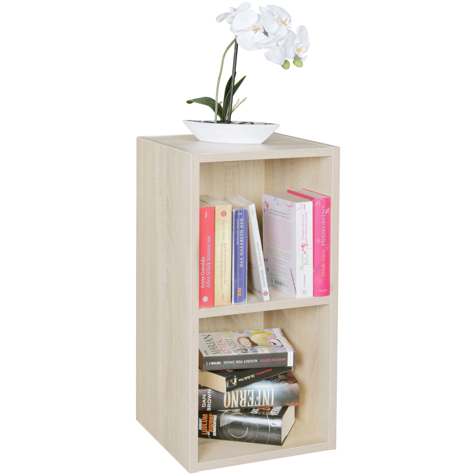 FineBuy Standregal Holz 30x60x30 cm Modern Regal Klein, Wandregal Ablageregal Schmal, Kleines Bücherregal 2 Ablagefächer, Schmales Design Holzregal Nischenregal | Farbe: Schwarz