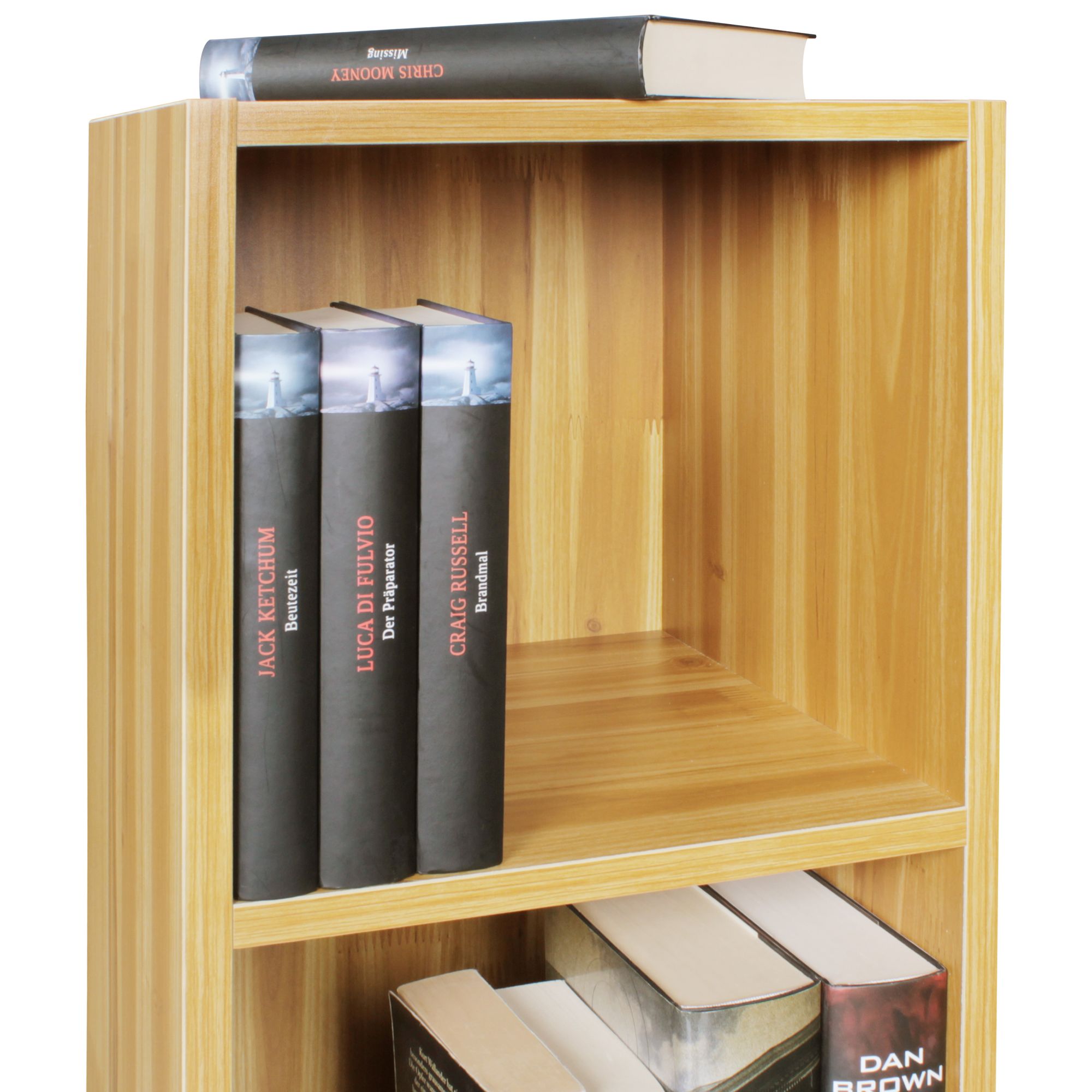 FineBuy Standregal Holz 30x60x30 cm Modern Regal Klein, Wandregal Ablageregal Schmal, Kleines Bücherregal 2 Ablagefächer, Schmales Design Holzregal Nischenregal | Farbe: Schwarz