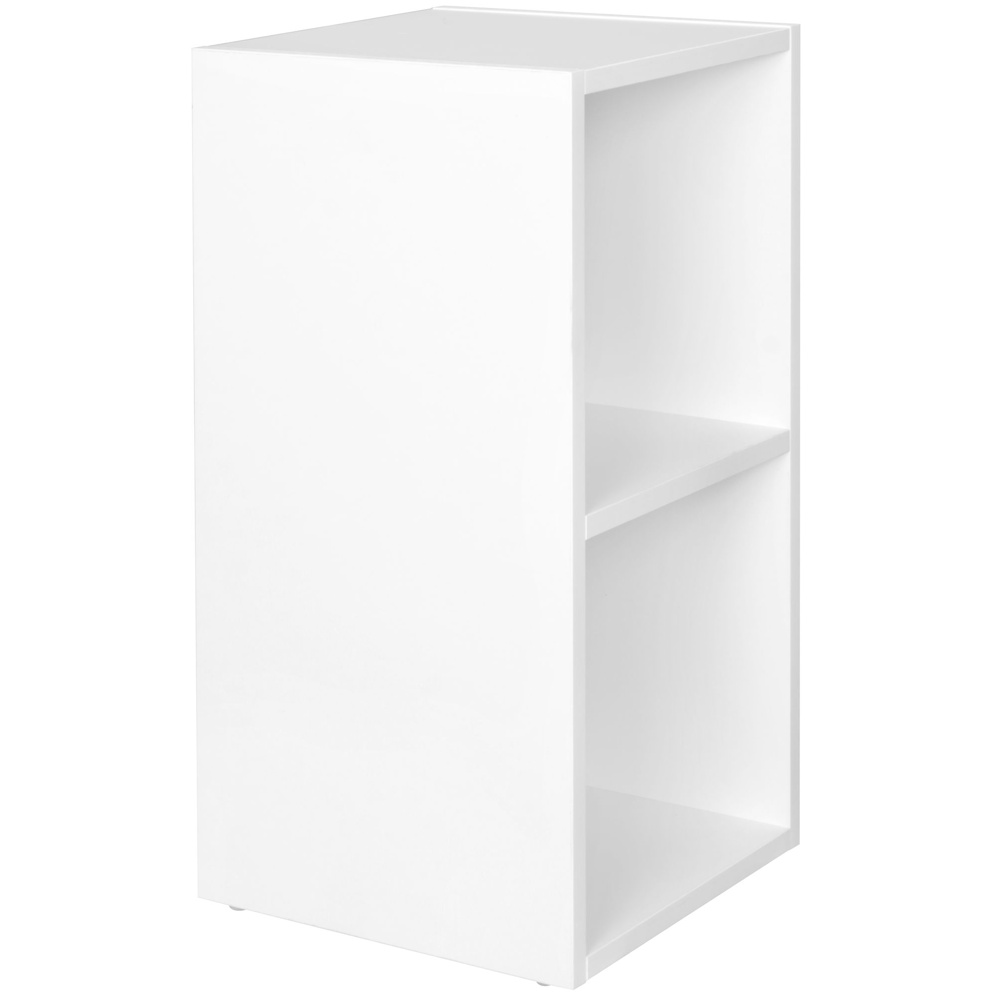 FineBuy Standregal Holz 30x60x30 cm Modern Regal Klein, Wandregal Ablageregal Schmal, Kleines Bücherregal 2 Ablagefächer, Schmales Design Holzregal Nischenregal | Farbe: Schwarz