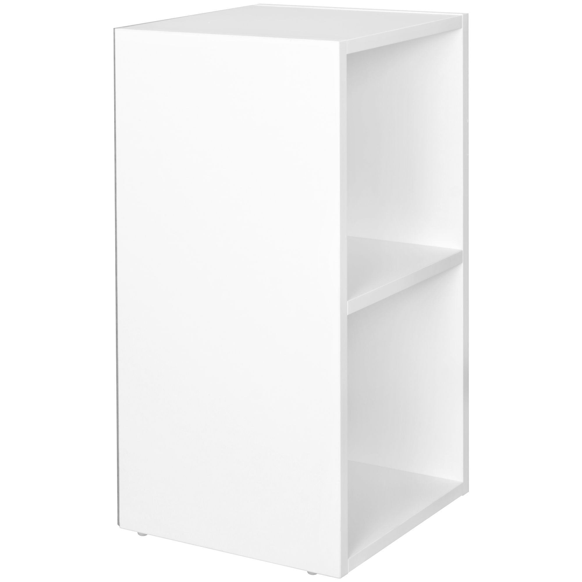 FineBuy Standregal Holz 30x60x30 cm Modern Regal Klein, Wandregal Ablageregal Schmal, Kleines Bücherregal 2 Ablagefächer, Schmales Design Holzregal Nischenregal | Farbe: Schwarz