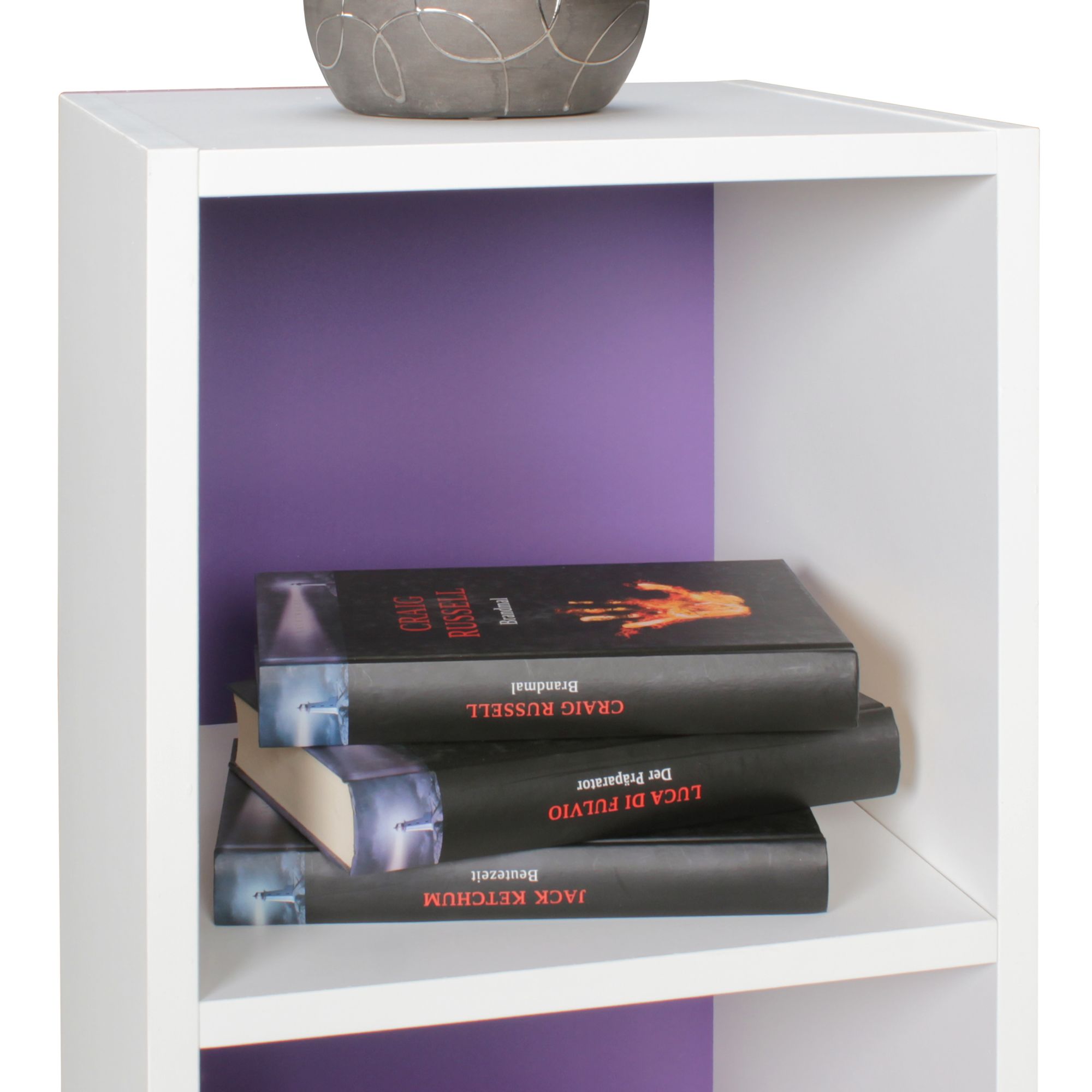 FineBuy Standregal Holz 30x60x30 cm Modern Regal Klein, Wandregal Ablageregal Schmal, Kleines Bücherregal 2 Ablagefächer, Schmales Design Holzregal Nischenregal | Farbe: Schwarz