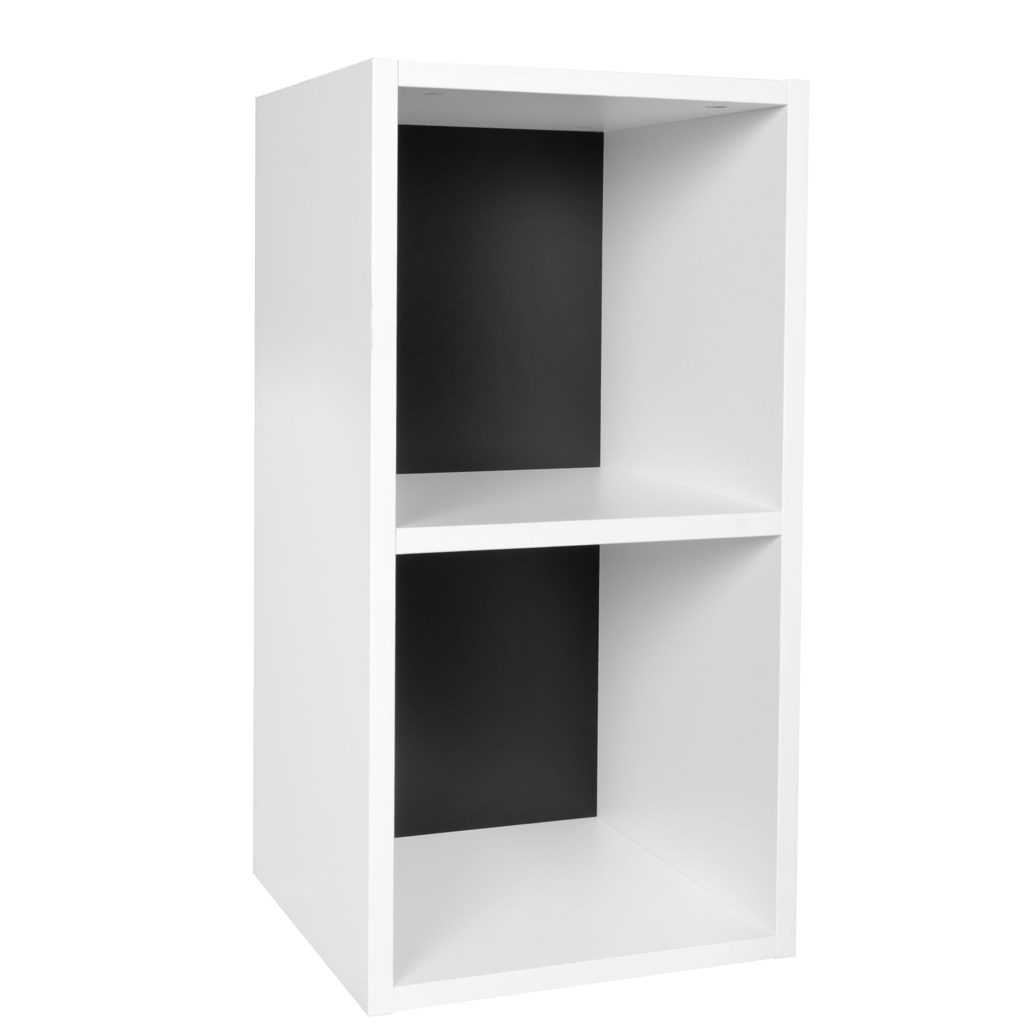 FineBuy Standregal Holz 30x60x30 cm Modern Regal Klein, Wandregal Ablageregal Schmal, Kleines Bücherregal 2 Ablagefächer, Schmales Design Holzregal Nischenregal | Farbe: Schwarz