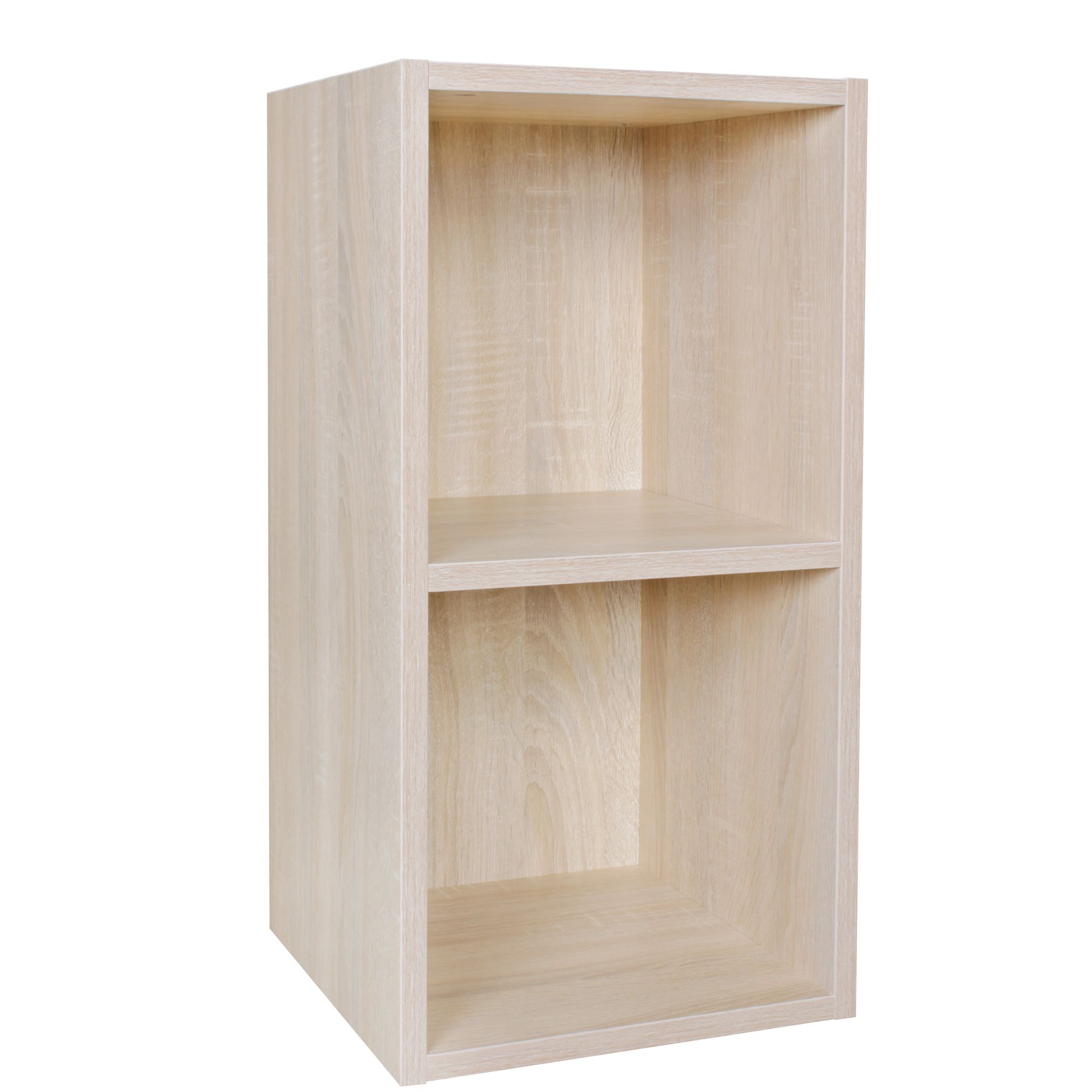 FineBuy Standregal Holz 30x60x30 cm Modern Regal Klein, Wandregal Ablageregal Schmal, Kleines Bücherregal 2 Ablagefächer, Schmales Design Holzregal Nischenregal | Farbe: Schwarz