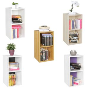 SV45819 FineBuy Standregal Holz 30x60x30 cm Modern Regal Klein, Wandregal Ablageregal Schmal, Kleines Bücherregal 2 Ablagefächer, Schmales Design Holzregal Nischenregal 11743